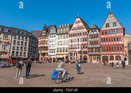 Römerburg - piazza della città vecchia in Frankfurt am Main, Germania Foto Stock