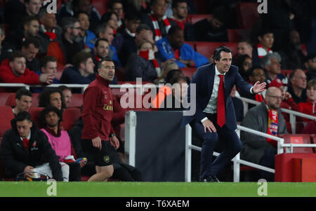 Londra, Regno Unito. 02maggio 2019. Durante l'Europa League semi finale gamba una corrispondenza tra l'Arsenal e Atletico Madrid presso l'Emirates Stadium il 2 maggio 2019 a Londra, Regno Unito. Credito: Mitchell Gunn/ESPA-Immagini Credito: Cal Sport Media/Alamy Live News Foto Stock