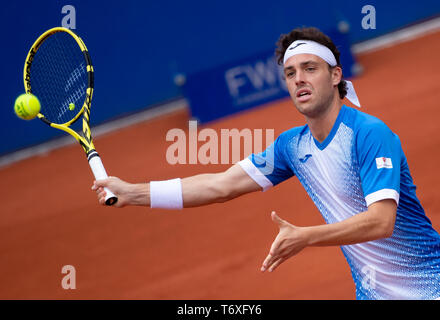 Monaco di Baviera, Germania. 03 Maggio, 2019. Tennis: Atp-Tour - Monaco di Baviera, single, uomini, quarti di finale: Cecchinato (Italia) - Fucsovics (Ungheria). Marco Cecchinato in azione. Credito: Sven Hoppe/dpa/Alamy Live News Foto Stock