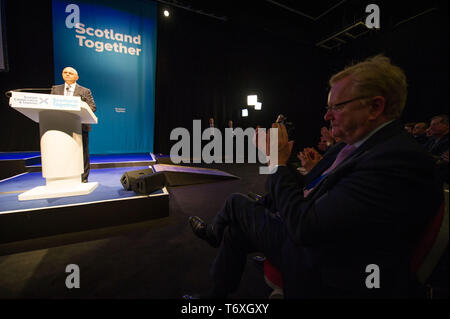 Aberdeen, Regno Unito. Il 3 maggio, 2019. Home Secretary, Sajid Javid offre un discorso indirizzo alla conferenza. Credito: Colin Fisher/Alamy Live News Foto Stock