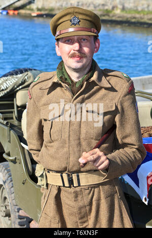 Secondo tenente (junior commissionato officer) dell'esercito cecoslovacco durante il D-Day commemorazioni in Normandia, Francia Foto Stock