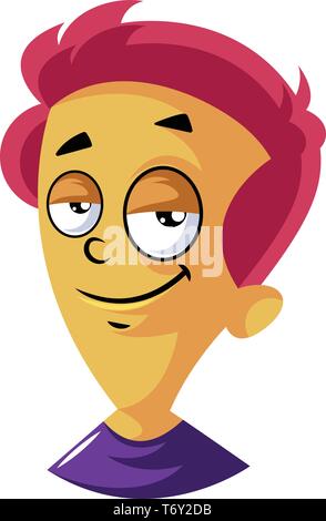 Uomo con capelli rossi guardando fiduciosi illustrazione vettore su sfondo bianco Illustrazione Vettoriale