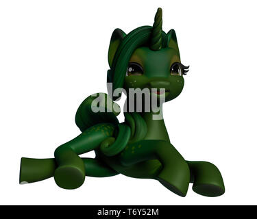 Questo grazioso unicorn cartoon per assicurarsi che metterà un po' di divertimento nelle tue creazioni Foto Stock