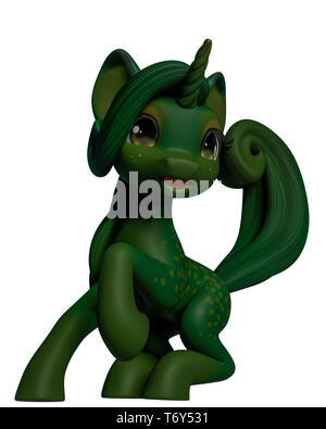 Questo grazioso unicorn cartoon per assicurarsi che metterà un po' di divertimento nelle tue creazioni Foto Stock