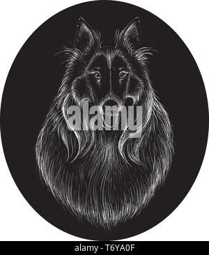 Il logo del vettore cane per tatuaggio o T-shirt design o abbigliamento esterno. Carino stile di stampa sfondo del cane. Illustrazione Vettoriale