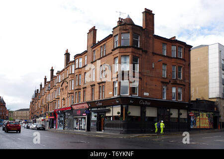 Tenement appartamenti in Partick su Dumbarton Road, Glasgow Foto Stock