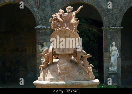 Abbey Lagrasse, Aude, Francia Foto Stock
