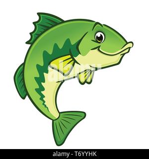Cartoon LARGEMOUTH BASS Illustrazione Vettoriale