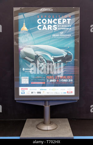 Parigi, Francia. 31 Jan 2019.Il poster del 34th International Automobile Festival.Credit:Veronique Phitoussi/Alamy Stock Photo Foto Stock