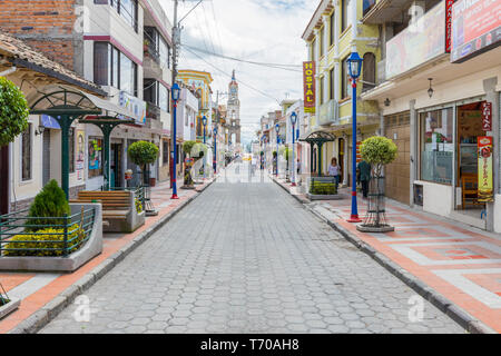 Bolivar street Otavalo Ecuador Foto Stock