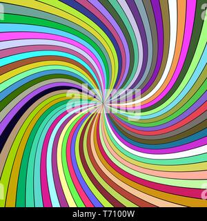 Colorato astratto psichedelico sfondo a spirale da raggi di curva Illustrazione Vettoriale