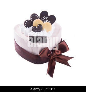 Torta o a forma di amore la torta su uno sfondo Foto Stock