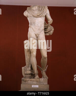 Statua di Mercurio (Hermes). Italica, Andalusia, Spagna. 2° secolo. Museo archeologico di Siviglia. Andalusia. Spagna. Foto Stock