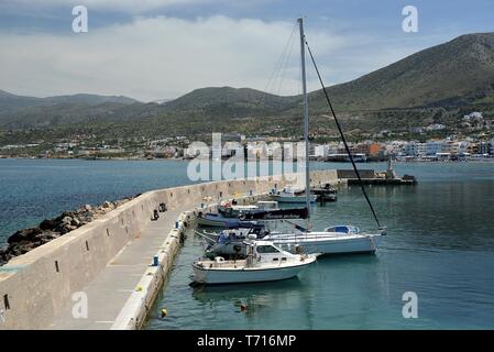 Porto,Hersonisssos, Creta, Grecia. Foto Stock