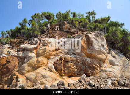 Muro di pietra naturale Foto Stock