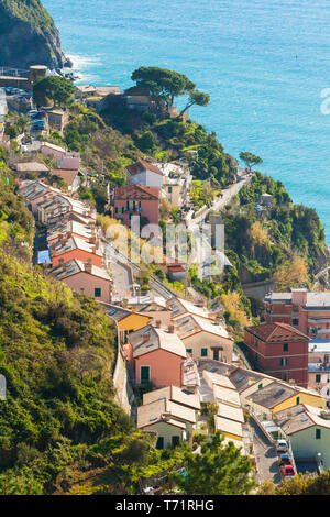 Villaggio di Monterosso vista da sopra Foto Stock