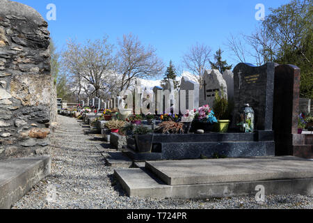 Cimetière de Saint-Nicolas de Véroce. / Cimitero di Saint-Nicolas de Véroce. Foto Stock