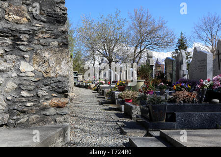 Cimetière de Saint-Nicolas de Véroce. / Cimitero di Saint-Nicolas de Véroce. Foto Stock