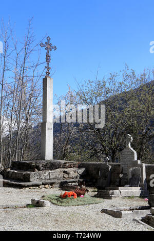 Cimetière de Saint-Nicolas de Véroce. Foto Stock