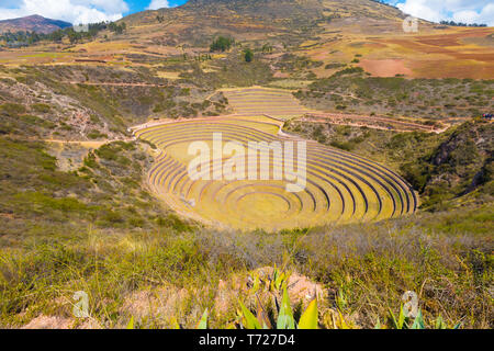 La Valle Sacra Cusco Moray sito archeologico Foto Stock