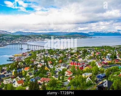 Vista aerea di Tromso, Norvegia Foto Stock
