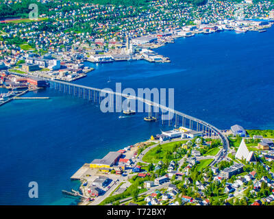 Vista aerea di Tromso, Norvegia Foto Stock
