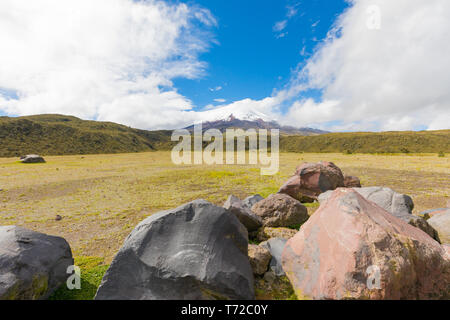 Le rocce vulcaniche nel Parco Nazionale di Cotopaxi Ecuador Foto Stock