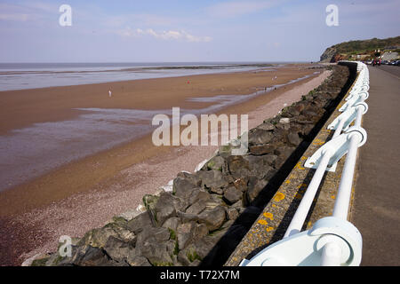 Lungomare di Blue Anchor Bay Somerset Foto Stock