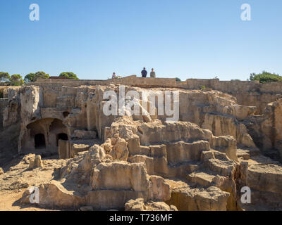 Pietre intagliate Tombe dei Re a Paphos Foto Stock