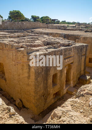 Pietre intagliate Tombe dei Re a Paphos Foto Stock