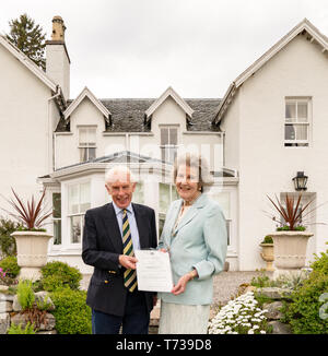 Vice Lord Luogotenente è coronato per Banffshire, con il Brigadiere Hugh Monro CBE essendo installato nel ruolo nel corso di una cerimonia. Foto Stock