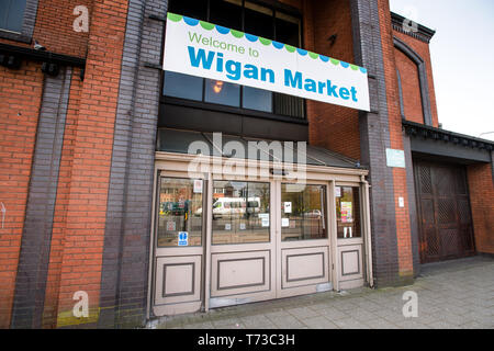 Wigan Market Hall. Lancashire. Regno Unito. Foto Stock