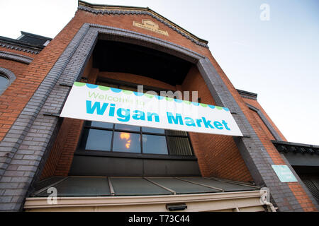 Wigan Market Hall. Lancashire. Regno Unito. Foto Stock