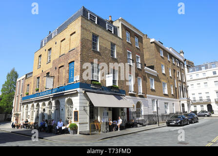 La smart Alfred Tennyson gastropub e ristorante sul Motcomb Kinnerton e strade, a Belgravia, London SW1, Regno Unito Foto Stock