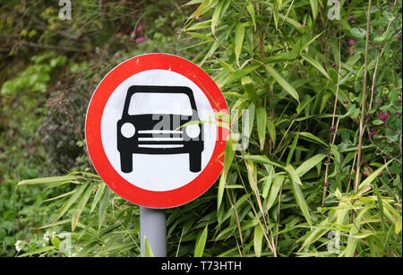 Segnale di divieto nel Derbyshire Foto Stock