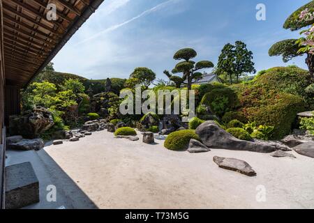 Sata Tamiko's Garden, Chiran Samurai Residence giardino, Minami città di Kyushu, Prefettura di Kagoshima, Giappone Foto Stock