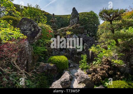 Sata Tamiko's Garden, Chiran Samurai Residence giardino, Minami città di Kyushu, Prefettura di Kagoshima, Giappone Foto Stock