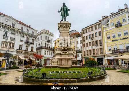 Statua di Joaquim Antonio de Aguiar; Coimbra, Portogallo Foto Stock