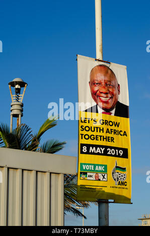 Un African National Congress street poster a punto, Durban. Foto Stock