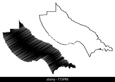 Santa Cruz County, California (contee della California, Stati Uniti d'America,USA, Stati Uniti, US) mappa illustrazione vettoriale, scribble schizzo Santa Cruz mappa Illustrazione Vettoriale