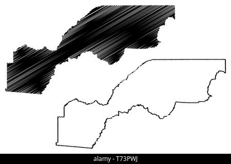 Placer County, California (contee della California, Stati Uniti d'America,USA, Stati Uniti, US) mappa illustrazione vettoriale, scribble schizzo Placer mappa Illustrazione Vettoriale