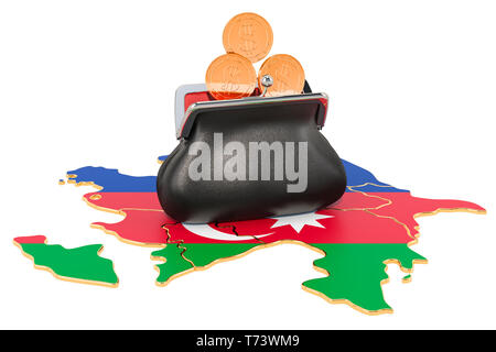 Bancario e degli investimenti finanziari o concetto in Azerbaigian. 3D rendering isolati su sfondo bianco Foto Stock