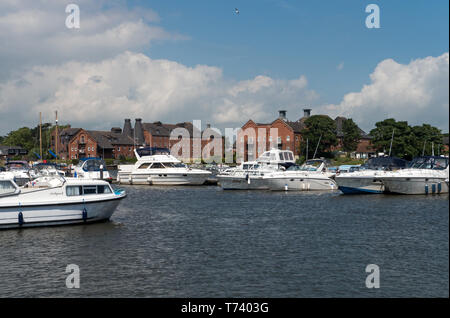 Oulton Broad, la porta del sud per il Parco nazionale di Broads, Lowestoft, Suffolk, Inghilterra, Regno Unito, Foto Stock