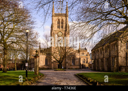 Blackburn cattedrale, ufficialmente conosciuta come la Chiesa Cattedrale di Blackburn Santa Maria la Vergine con San Paolo è una cattedrale anglicana . Foto Stock