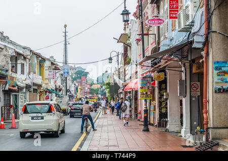 Malacca,Malesia - Aprile 22,2019 : Jonker Street è il centro della strada di Chinatown in Malacca. Si è elencato come un patrimonio mondiale dell UNESCO il 7 luglio Foto Stock