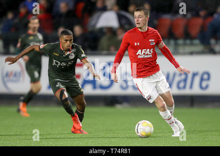 Wijdewormer, Nederland. 03 Maggio, 2019. WIJDEWORMER, 03-05-2019, calcio, AFAS Trainingscomplex, stagione 2018/2019, Keuken Kampioen Divisie, Jong AZ player Leon Bergsma (capitano) durante il match Jong AZ - Sparta (3-2) Credito: Pro scatti/Alamy Live News Foto Stock