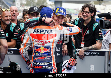 Jerez de la frontera, Spagna. Il 4 maggio 2019, Circuito de Jerez, Jerez de la Frontera, Spagna; MotoGP di Spagna, qualifiche; Marc Marquez e Fabio Quartararo, qualifiche sessiosn Credit: Azione Plus immagini di sport/Alamy Live News Foto Stock