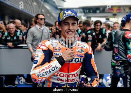 Jerez de la frontera, Spagna. Il 4 maggio 2019, Circuito de Jerez, Jerez de la Frontera, Spagna; MotoGP di Spagna, qualifiche; Marc Marquez (Repsol Honda) sessioni di qualifica Credit: Azione Plus immagini di sport/Alamy Live News Foto Stock