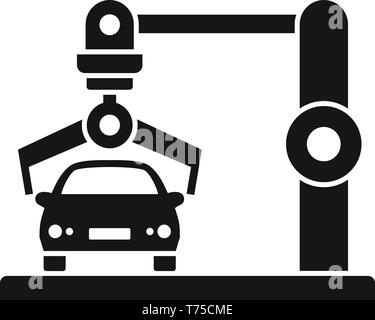 Auto robot factory icona. Semplice illustrazione del robot nella fabbrica di automobili icona vettore per il web design isolato su sfondo bianco Illustrazione Vettoriale