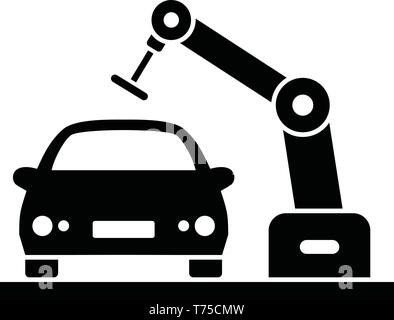 Auto robot factory icona. Semplice illustrazione del robot di auto factory icona vettoriali per il web design isolato su sfondo bianco Illustrazione Vettoriale